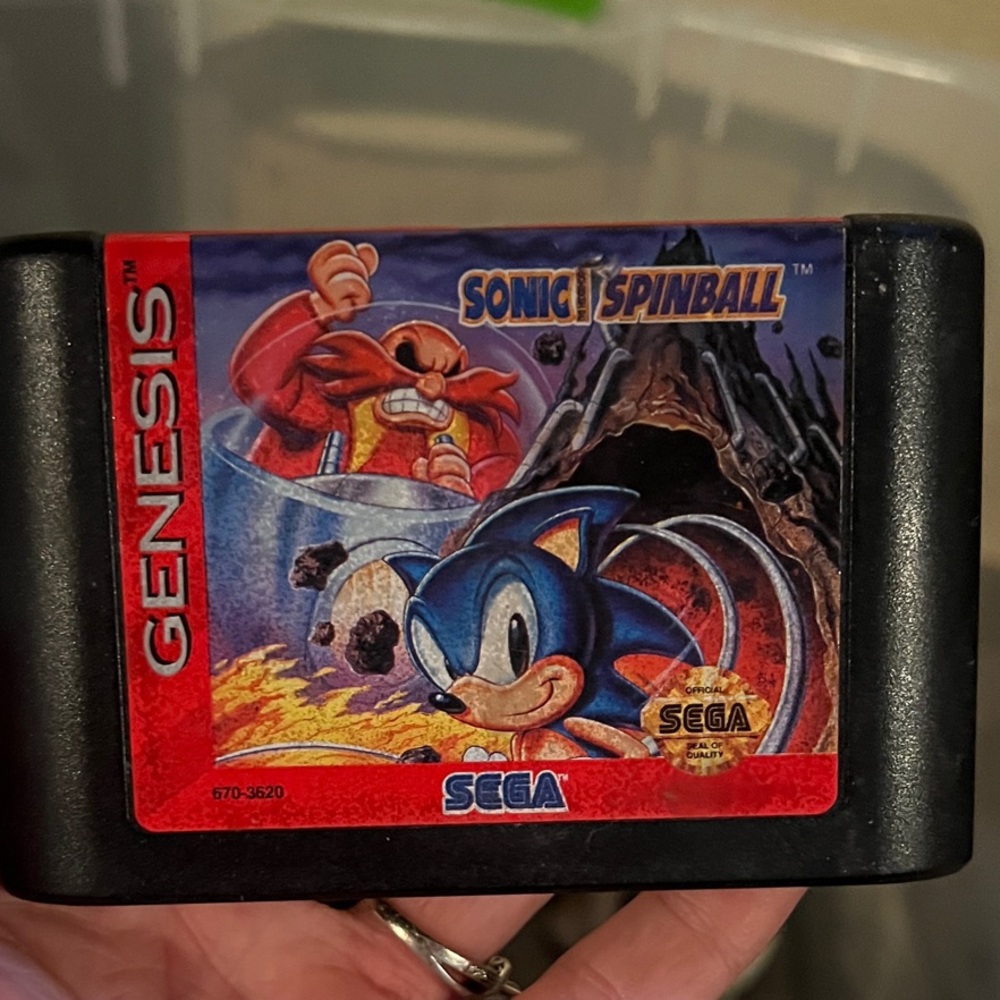 SEGA Genesis Sonic Spinball Game Cartridge - Black